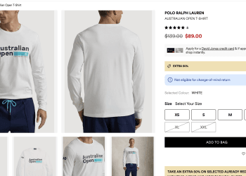 David Jones: POLO RALPH LAUREN Australian Open T-Shirt – Was $139.00, now $89.00